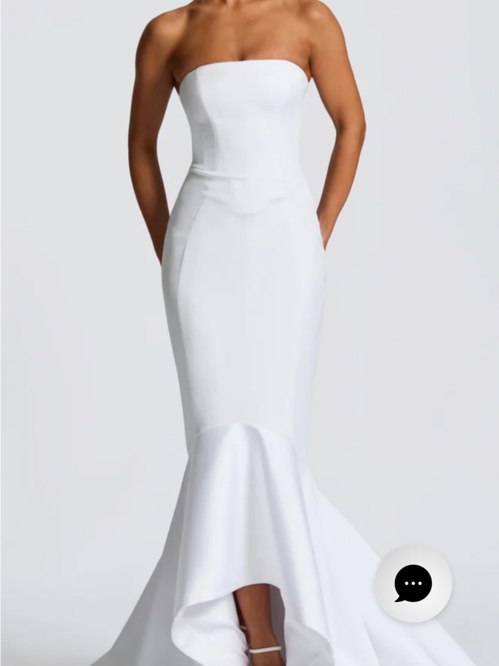Elegant Strapless White Mermaid Emryn gown